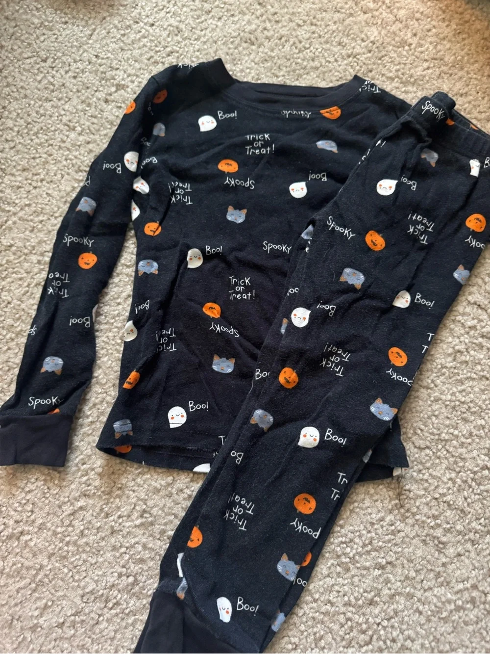 Carter's Kids Halloween Pajama Set - Orange & Black